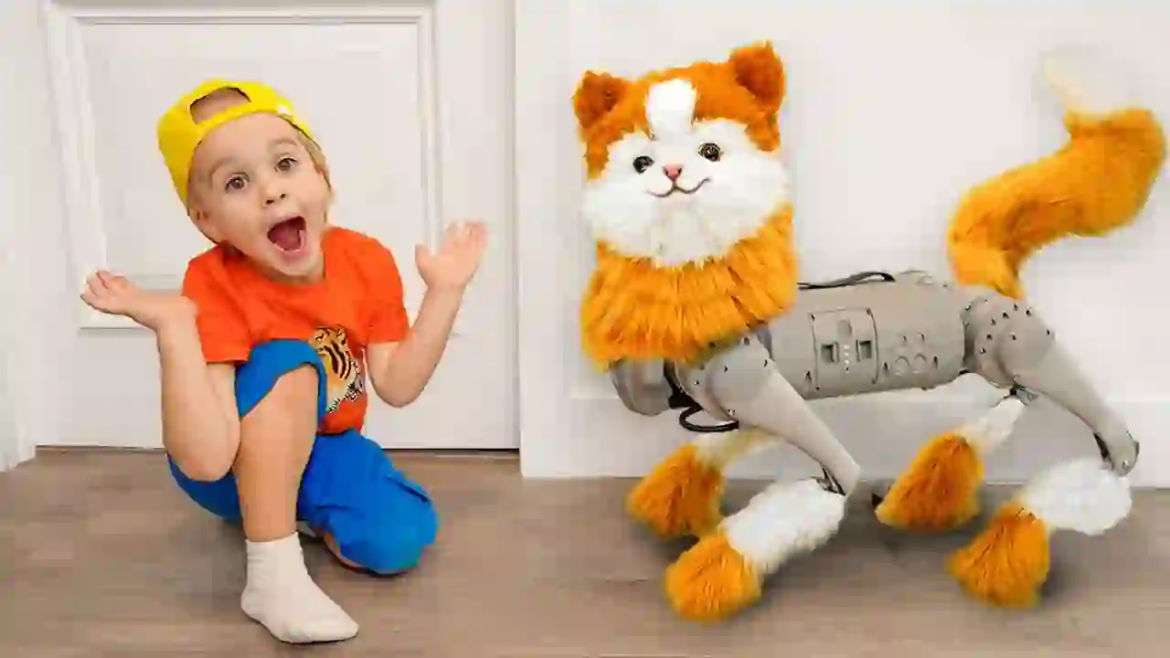 Kids want to have a pet and play with robo cat