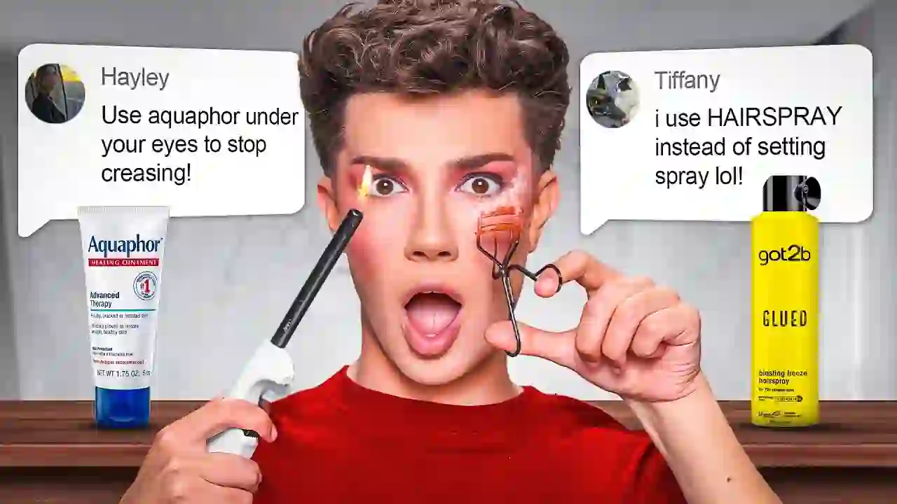TESTING A FULL FACE OF UNHINGED TIKTOK MAKEUP HACKS 😳